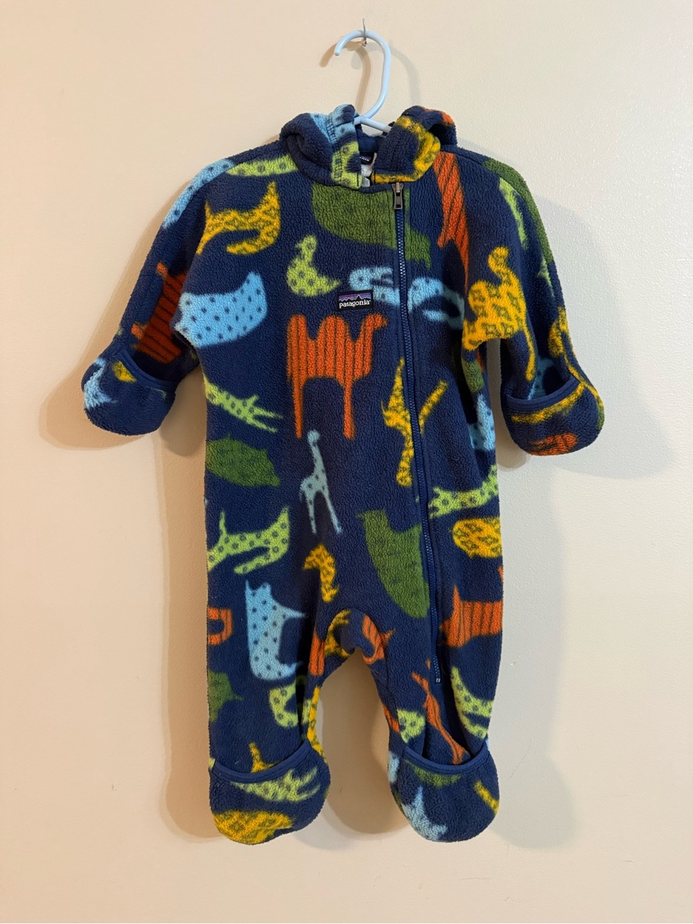 Vintage Patagonia Animal Print Fleece One-Piece 12 month